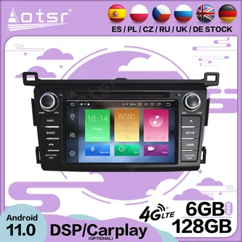 6+128G Carplay Android 11 Toyota RAV4 2013 2014 2015 Auto Multimedia, GPS, Video Atskaņotājs, Radio Uztvērējs, Stereo Audio nodaļas Vadītājs Vienību