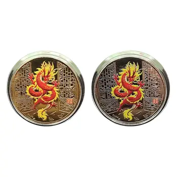 2024 Gadu Pūķis Ķīniešu Monētu Galda Dekori Svētku Dāvanu Izsmalcinātu Emblēmu Kolekciju Monētas Dāvanas Pieaugušajiem Izsmalcinātu