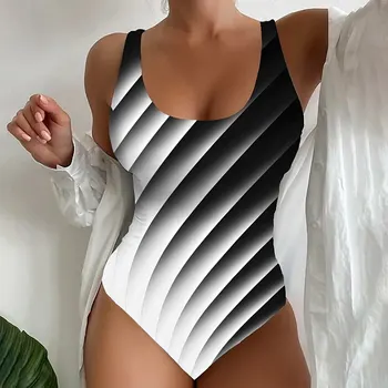Jaunu Beachwear Bathsuit Drukāšanas Slīpumu, Peldbikses Modes Monokini Sieviešu Vasaras Brīvdienas Peldkostīms Sievietēm Viens Gabals Bikini Komplekts