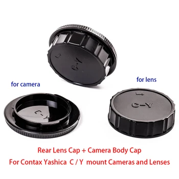 Par Contax Yashica C / Y uzstādīt Kameras un Lēcas , Aizmugures Objektīva Vāciņš + Fotokameras korpusa Vāciņu Komplekts
