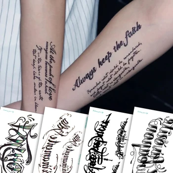 Pagaidu Tetovējumi Ūdens Nodošanu Tetovējumu Uzlīmes Angļu Alfabēta Modelis Uzlīmes Body Art Ūdensizturīgs Festivāls Piederumi